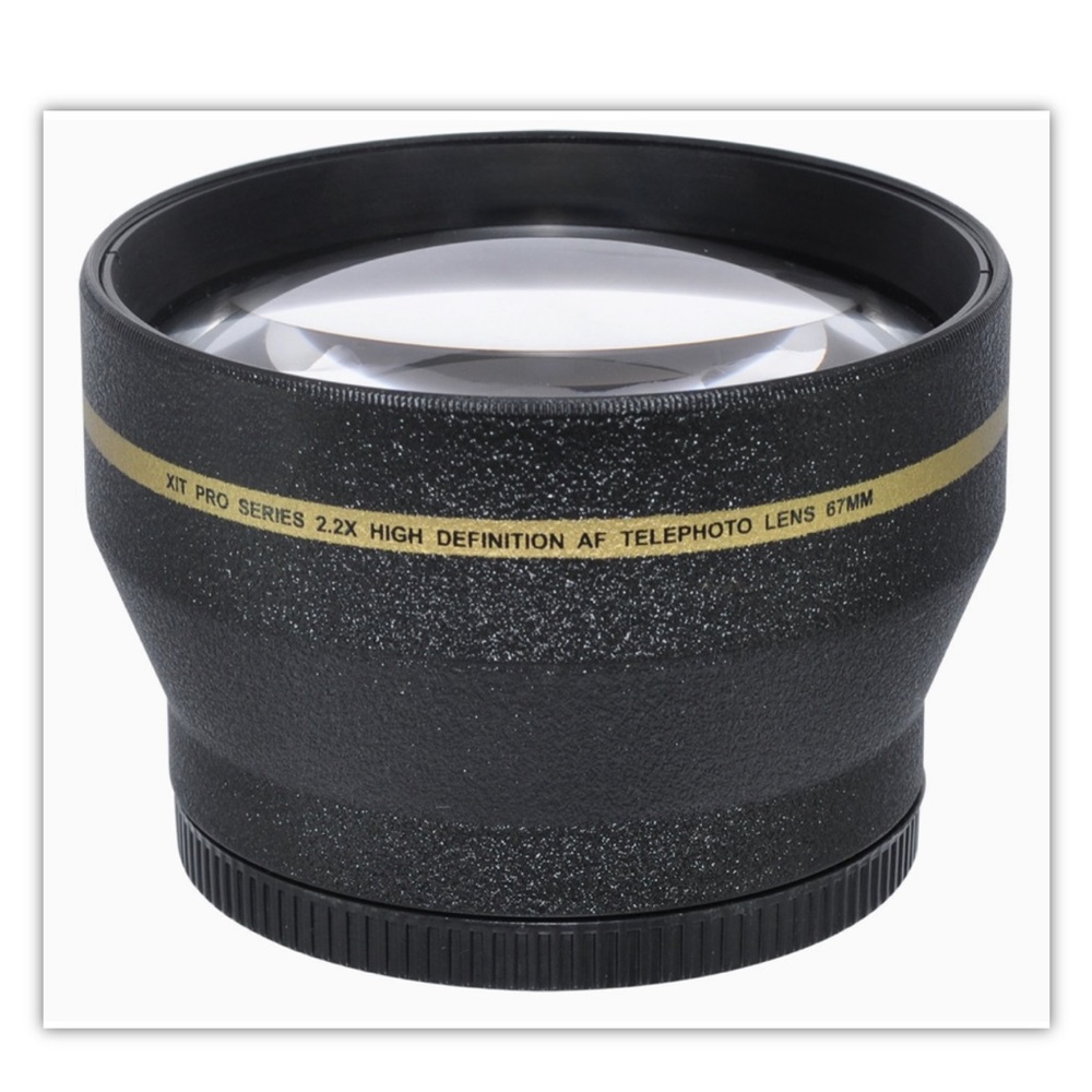 Xit XT2X67 67mm 2.2X Telephoto Auxiliary Screw On Lens (Black) New In Box